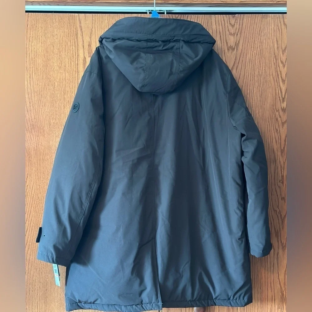 NWT Michael Kors Hooded Parka Jacket Mens 3XB Black Eggplant Waterproof Coat